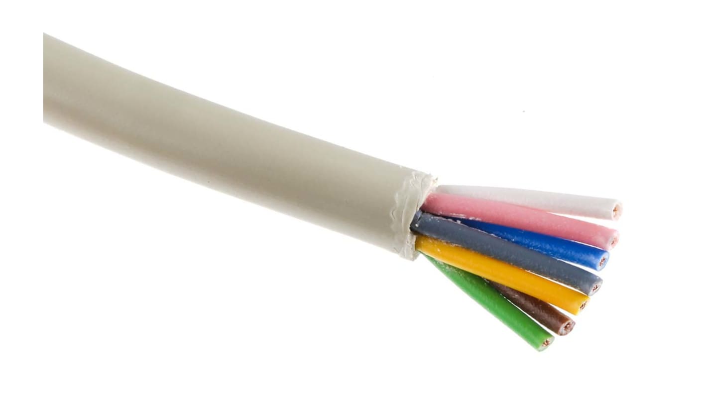 Cable de datos LiYY Lapp UNITRONIC LiYY de 7 conductores, 0.5 mm², 20 AWG, long. 100m, Ø ext. 6.9mm, funda de PVC Gris