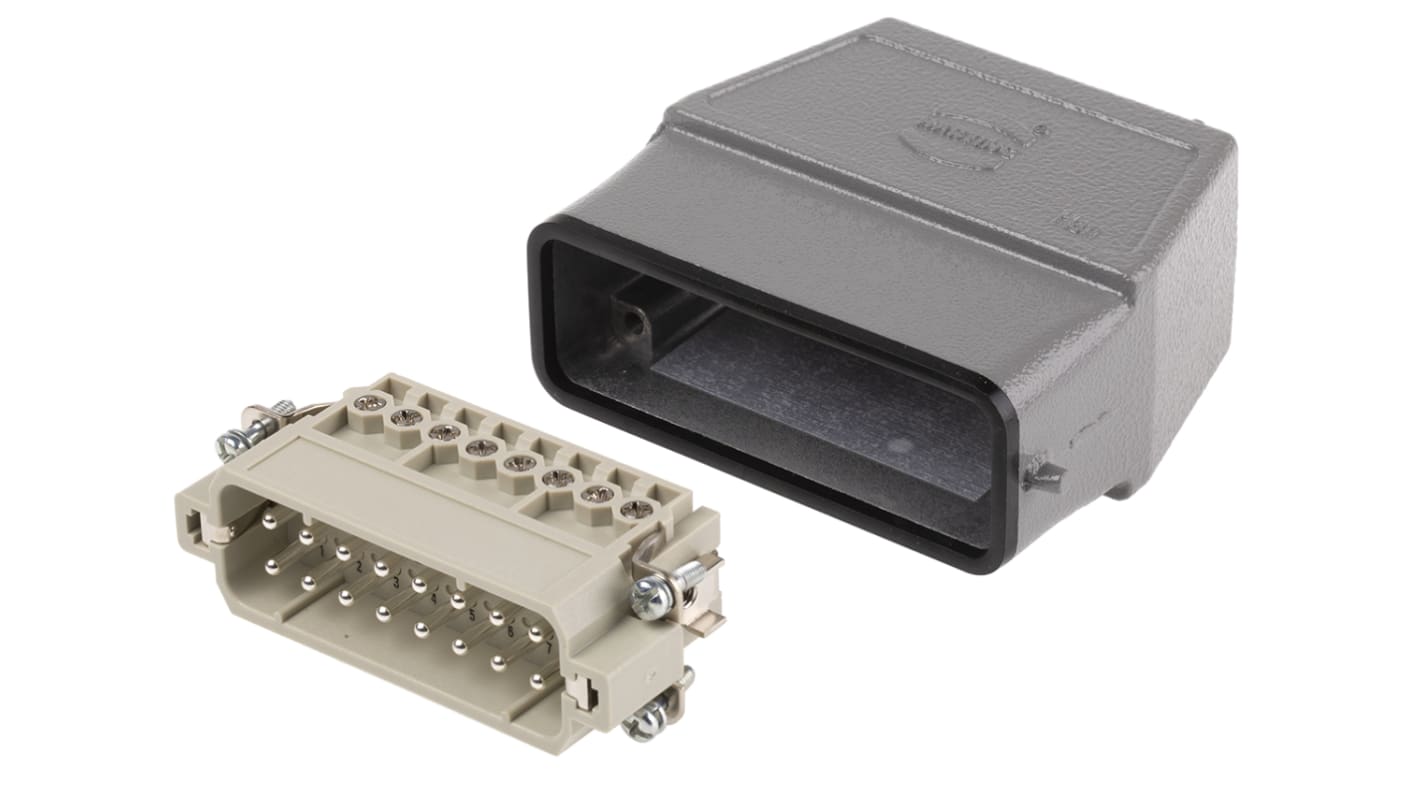 HARTING Connector Set, 16 Way, 16A, Male, Han A, 250 V HARTING Connector Set, 16 Way, 16A, Male, Han A, 250 V