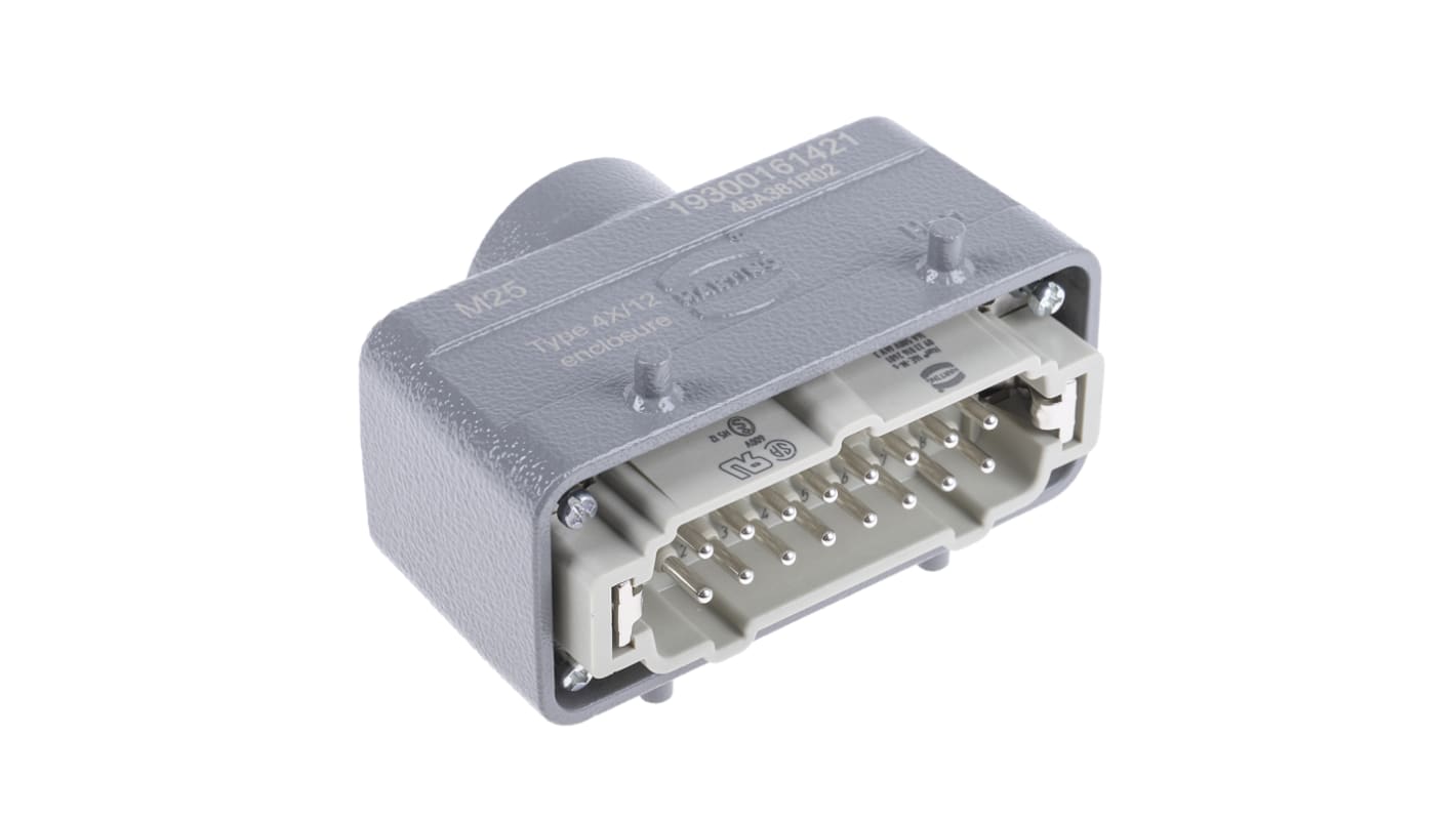 Connecteur industriel HARTING série Han E, 16 Contacts , 16A
