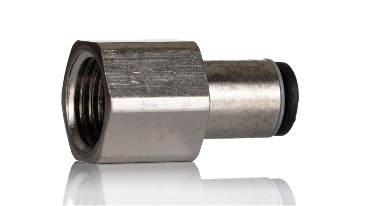 Legris LF3000 Series Straight Threaded Adaptor, G 1/4 Female to Push In 6 mm, Threaded-to-Tube Connection Style