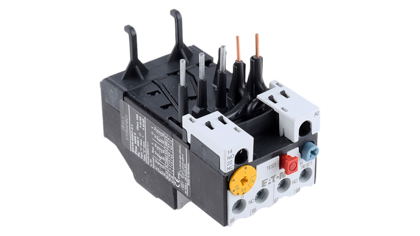 Eaton ZB Overload Relay 1NO + 1NC, 0.6 → 1 A F.L.C, 1 A Contact Rating, 6 W, 500 Vac