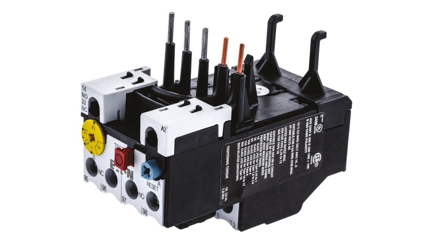 Eaton ZB Overload Relay 1NO + 1NC, 1 → 1.6 A F.L.C, 1.6 A Contact Rating, 6 W, 500 Vac