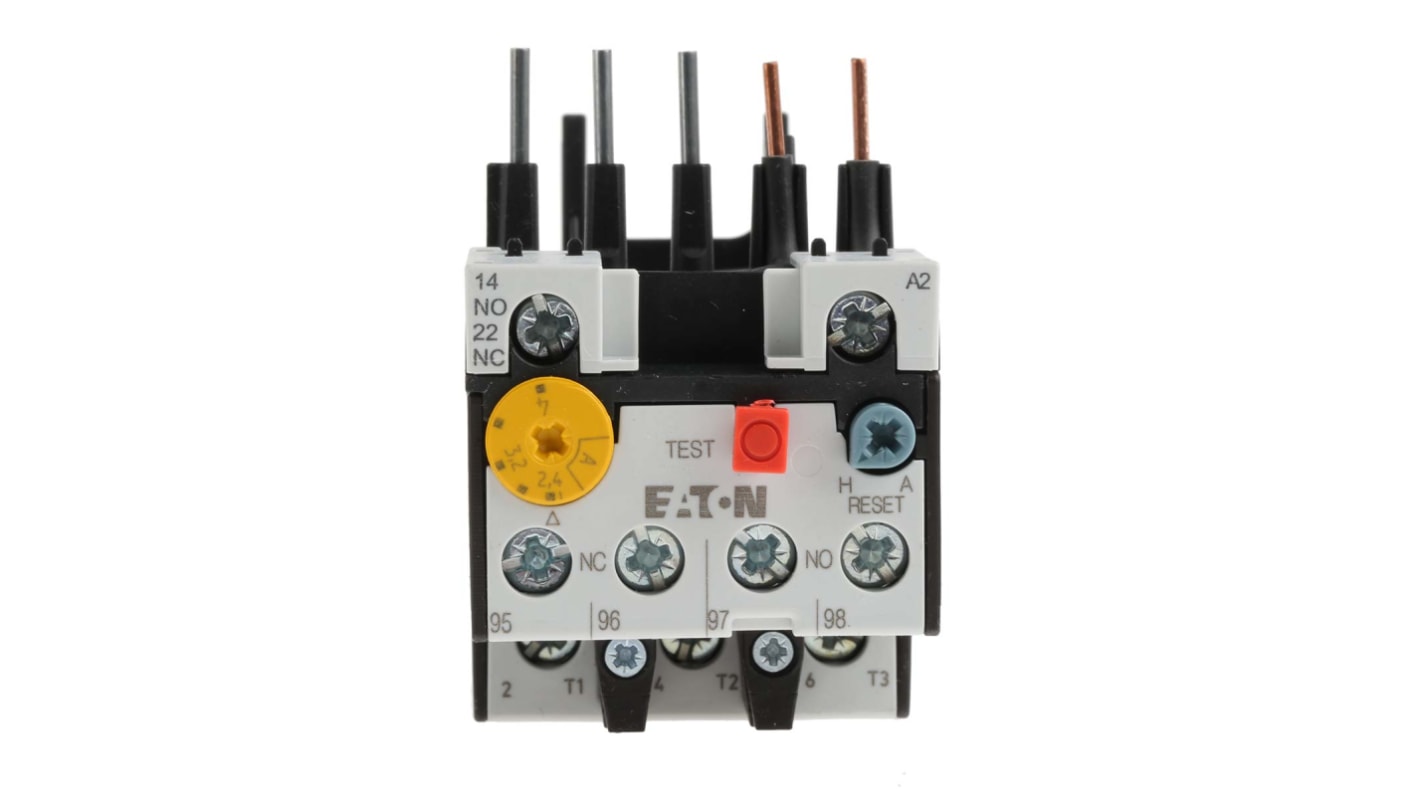 Relé de sobrecarga Eaton, 1 NA + 1 NC, 500 V ac, 2,4 → 4 A