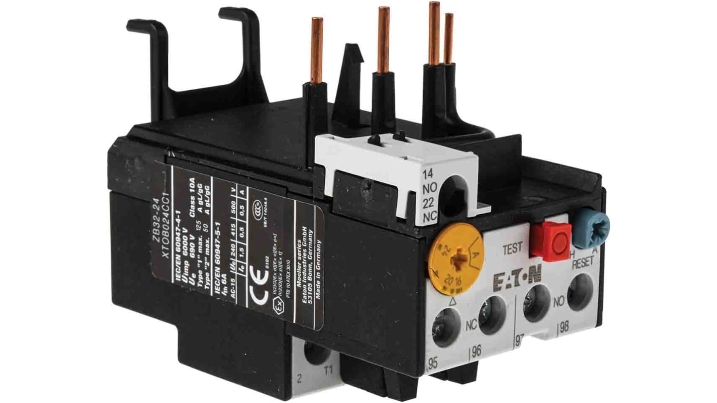 Eaton Overload Relay 1NO + 1NC, 16 → 24 A F.L.C, 24 A Contact Rating, 6 W, 500 Vac