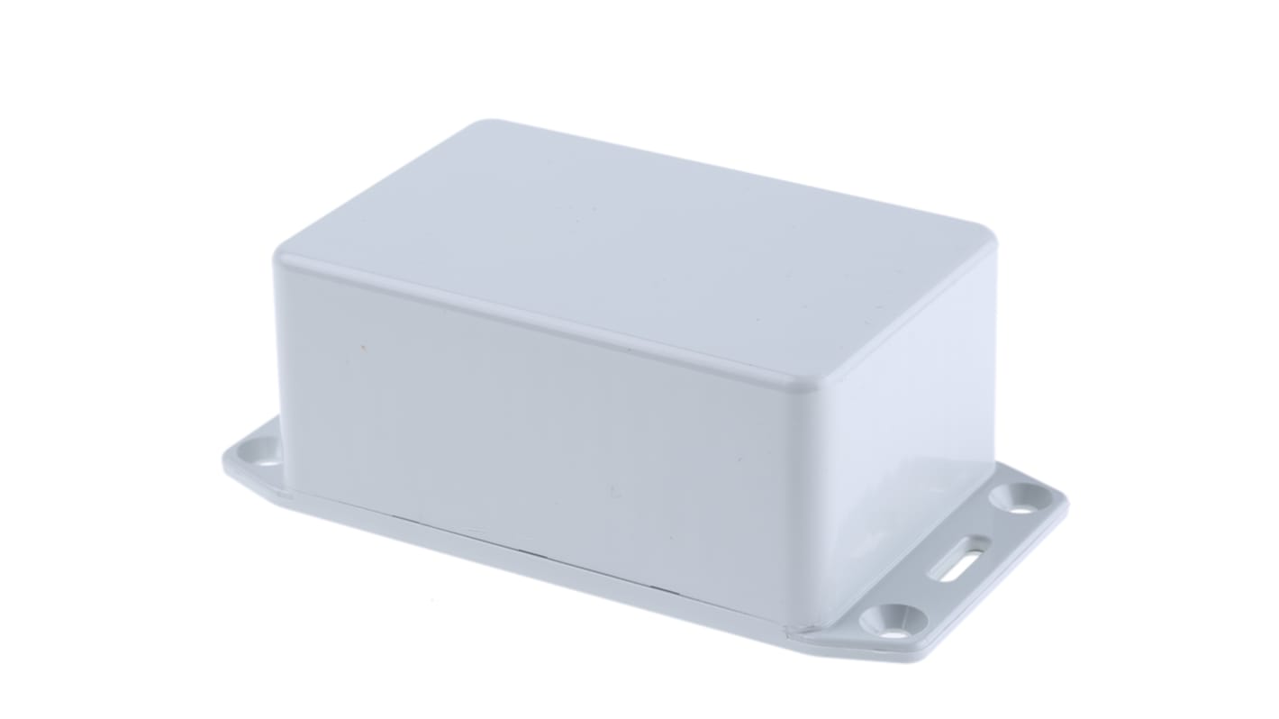 Hammond 1591 Series Grey Flame Retardant ABS Enclosure, IP54, Flanged, Grey Lid, 85 x 56 x 35mm