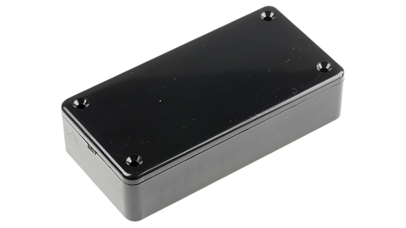 Hammond 1591 Series Black Flame Retardant ABS Enclosure, IP54, Black Lid, 100 x 50 x 25mm