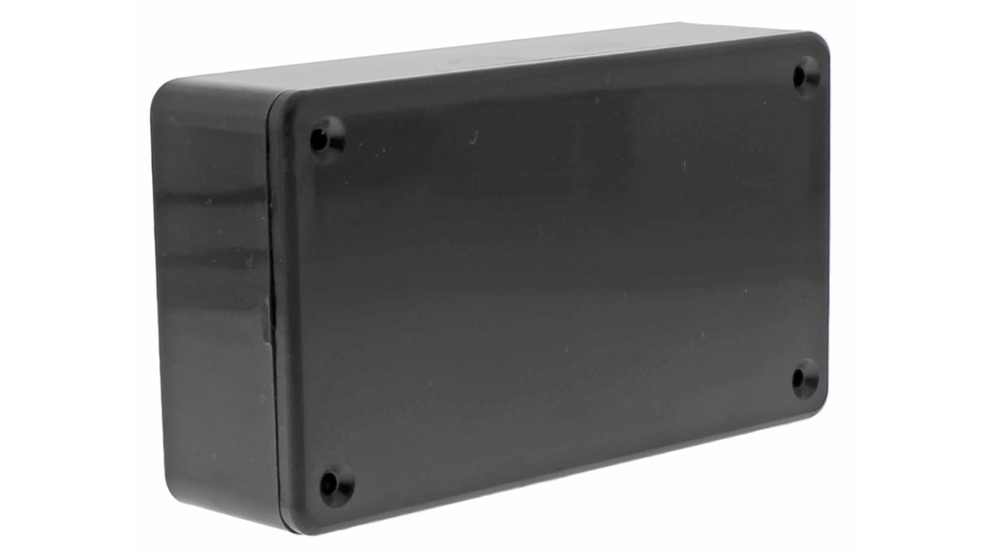 Hammond 1591 Series Black Flame Retardant ABS Enclosure, IP54, Black Lid, 112 x 62 x 31mm