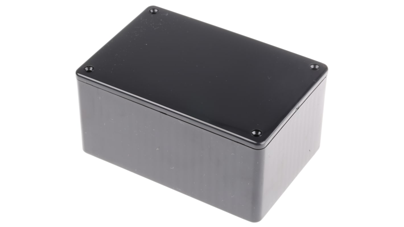 Hammond 1591 Series Black Flame Retardant ABS Enclosure, IP54, Black Lid, 120 x 80 x 59mm