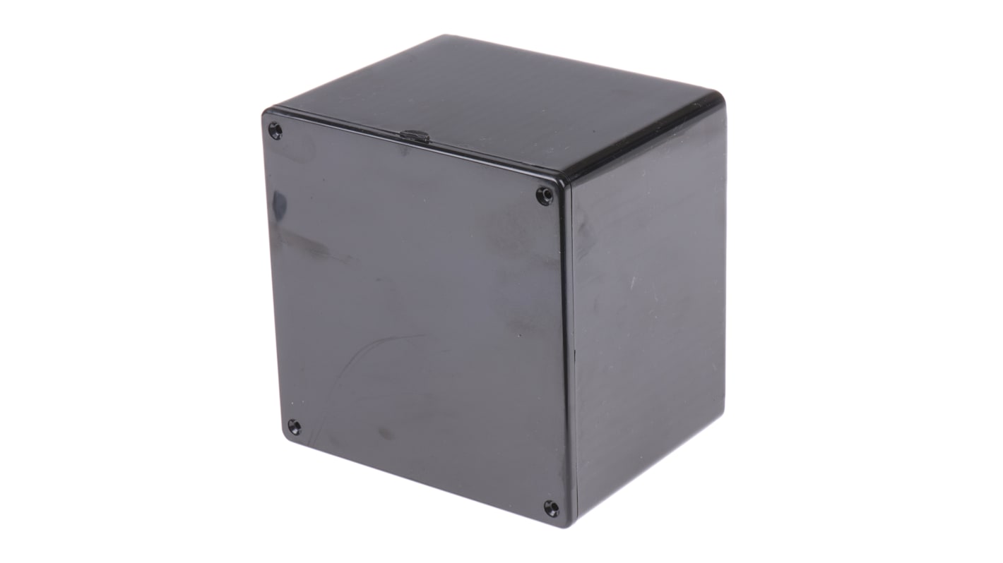 Hammond 1591 Series Black Flame Retardant ABS Enclosure, IP54, Black Lid, 120 x 120 x 94mm