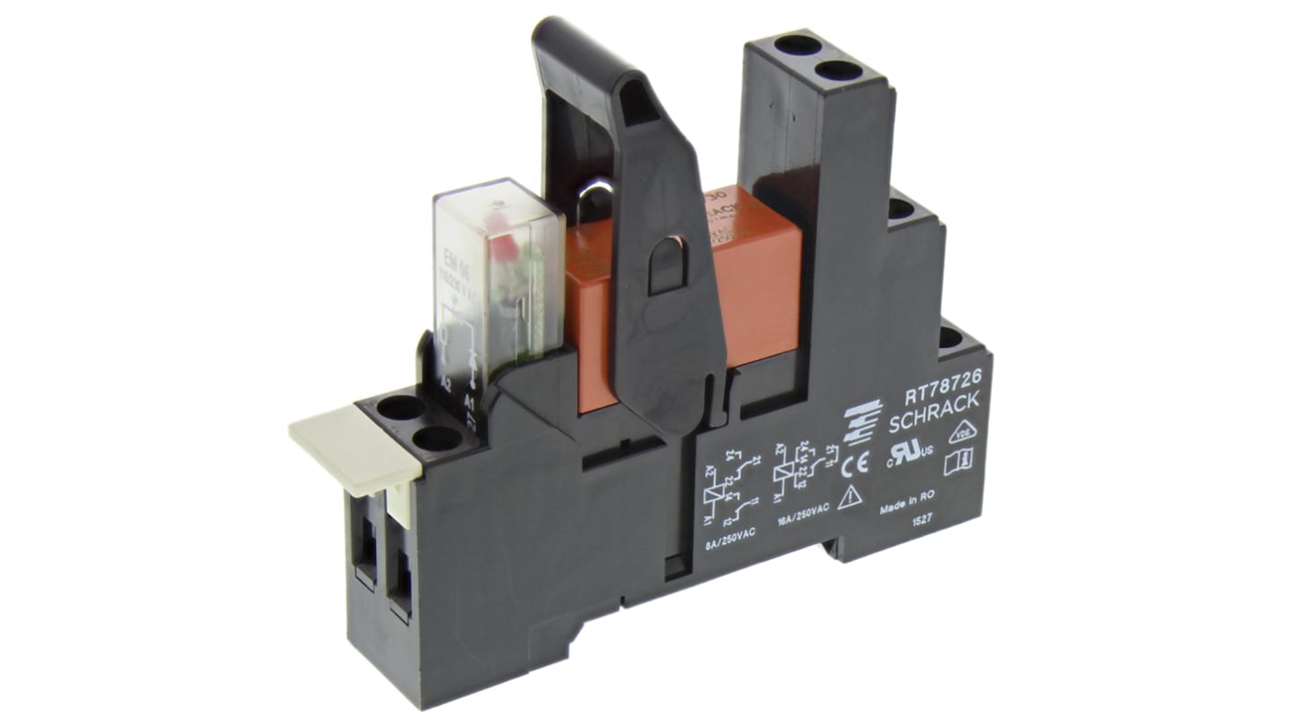 TE Connectivity RT Interface Relais 230V ac, 2-poliger Wechsler DIN-Schienen 240 → 400V ac