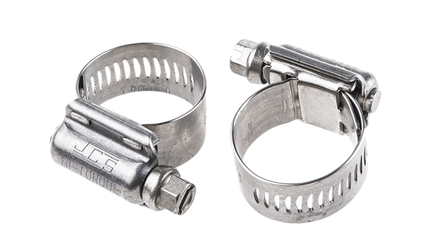 HI-TORQUE Stainless Steel Slotted Hex Worm Drive, 16mm Band Width, 20 → 27mm ID