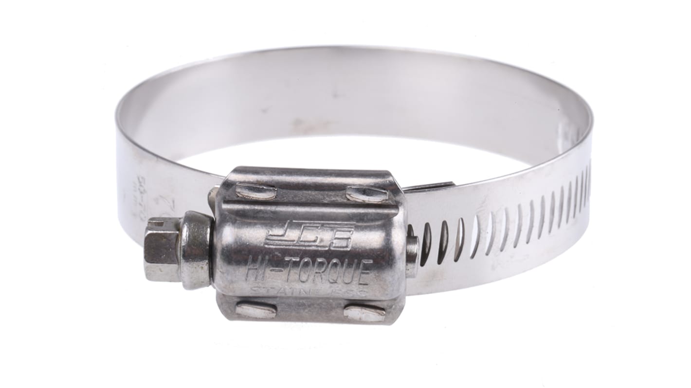 Collier de serrage pour tuyau, avec Vis sans fin, Acier Inoxydable, 50 → 70mm