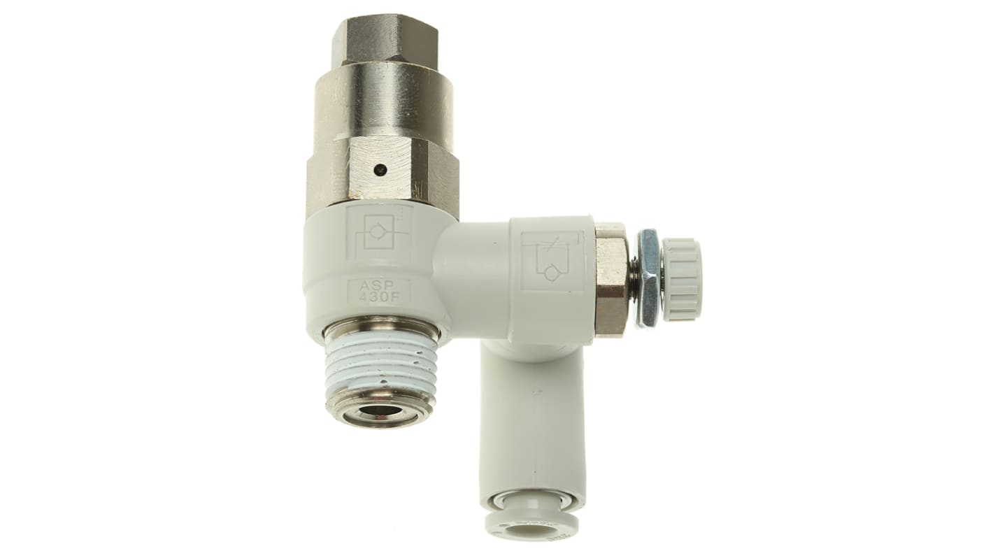 Regolatore di flusso SMC serie ASP, ingresso R 1/4 Maschio, uscita tubo 6mm