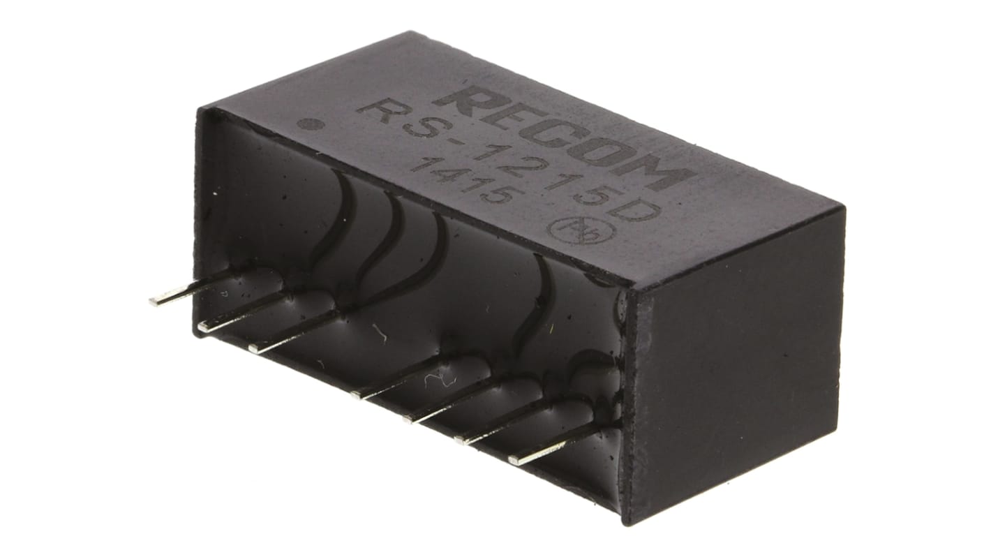 Recom RS DC-DC Converter, ±15V dc/ ±67mA Output, 9 → 18 V dc Input, 2W, Through Hole, +85°C Max Temp -40°C Min