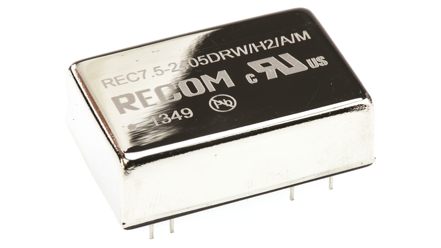 Recom REC7.5 Isolated DC-DC Converter, ±5V dc/ ±750mA Output, 18 → 36 V dc Input, 7.5W, Through Hole, +71°C Max