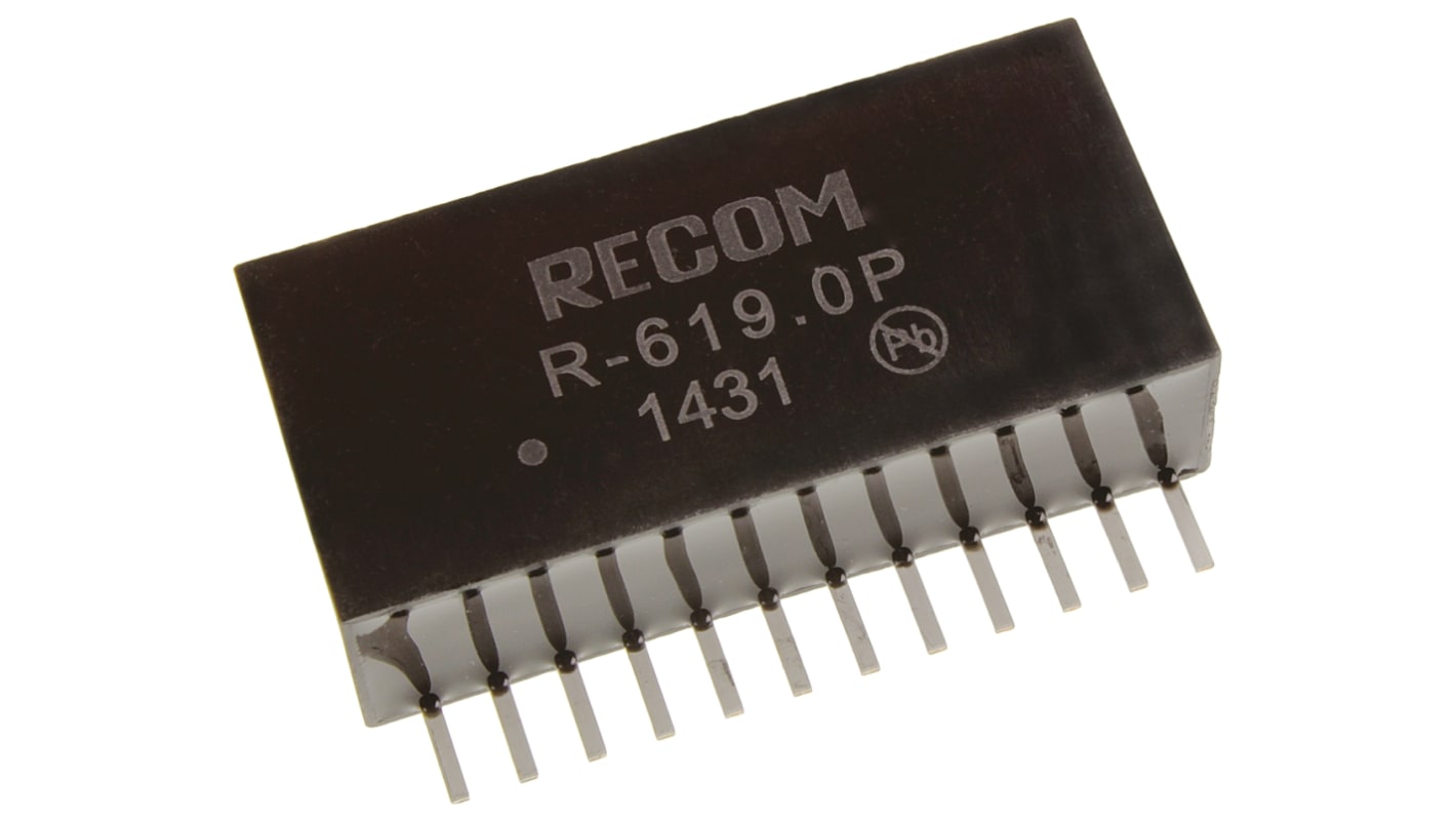 Recom DC-DC Converter, 9V dc/ 1A Output, 11 → 32 V dc Input, 18W, Through Hole, +85°C Max Temp -40°C Min Temp