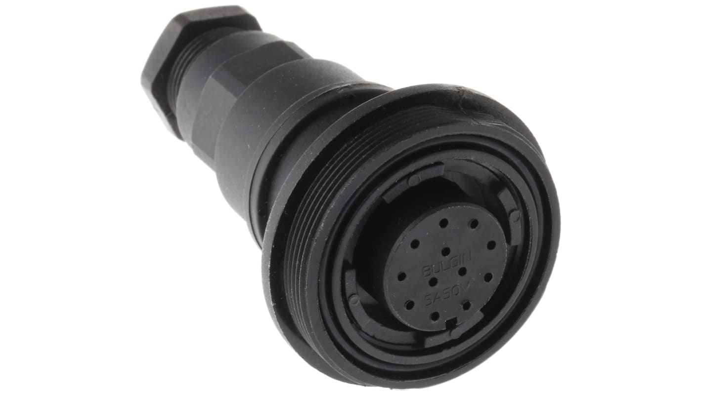 Connettore circolare Bulgin, femmina, serie Standard Buccaneer, Standard, 12 poli, montaggio In linea