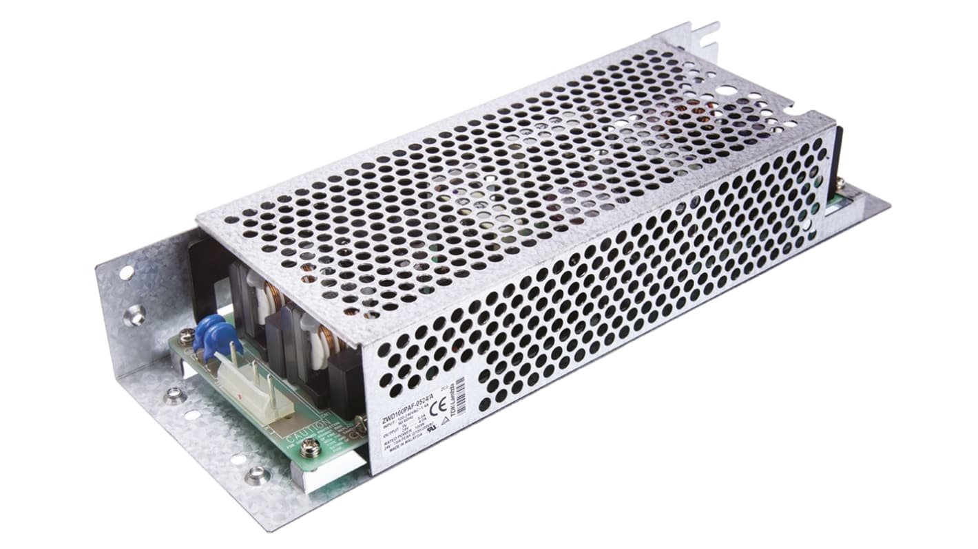 TDK-Lambda Switching Power Supply, ZWD100PAF-0524/A, 5 V dc, 24 V dc, 4 A, 5 A, 100W, Dual Output, 120 → 370 V