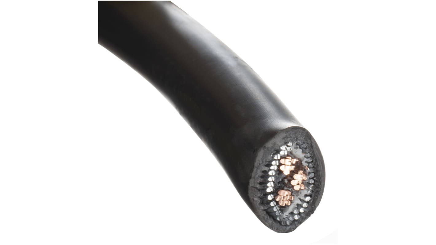 Cable de alimentación armado Prysmian de 3 núcleos, 6 mm², Ø ext. 15.2mm, long. 50m, 1 kV / 56 A, funda LSZH, Negro