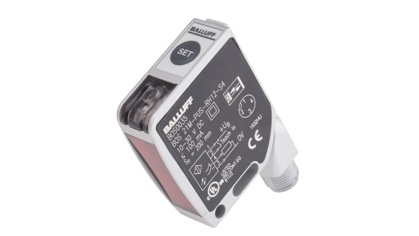 BALLUFF Light Intensity Sensors 200 mm, Red Light, PNP, 100 mA, 10 → 30 V, IP67