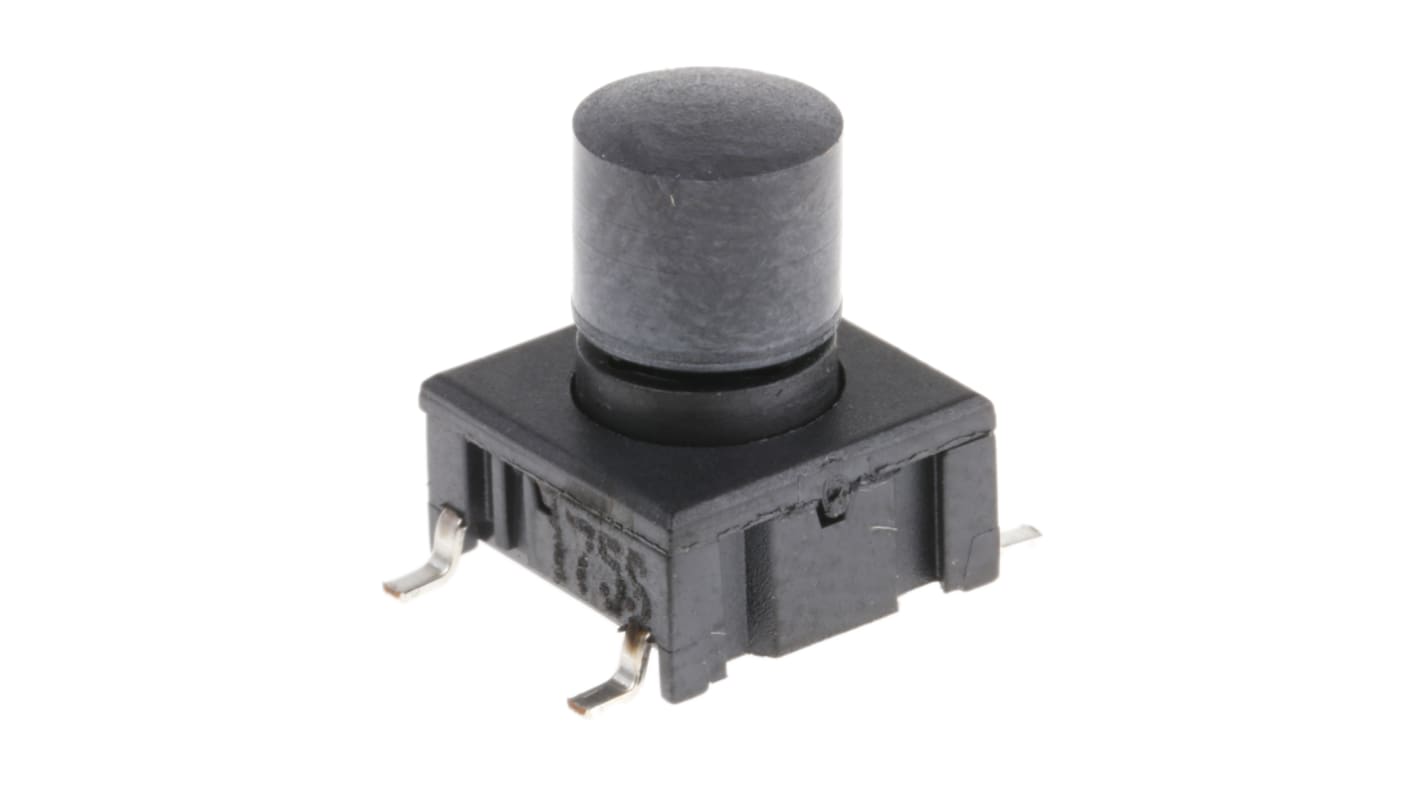 MEC IP67 Black Button Tactile Switch, SPST 50 mA @ 24 V dc 6.9mm PCB