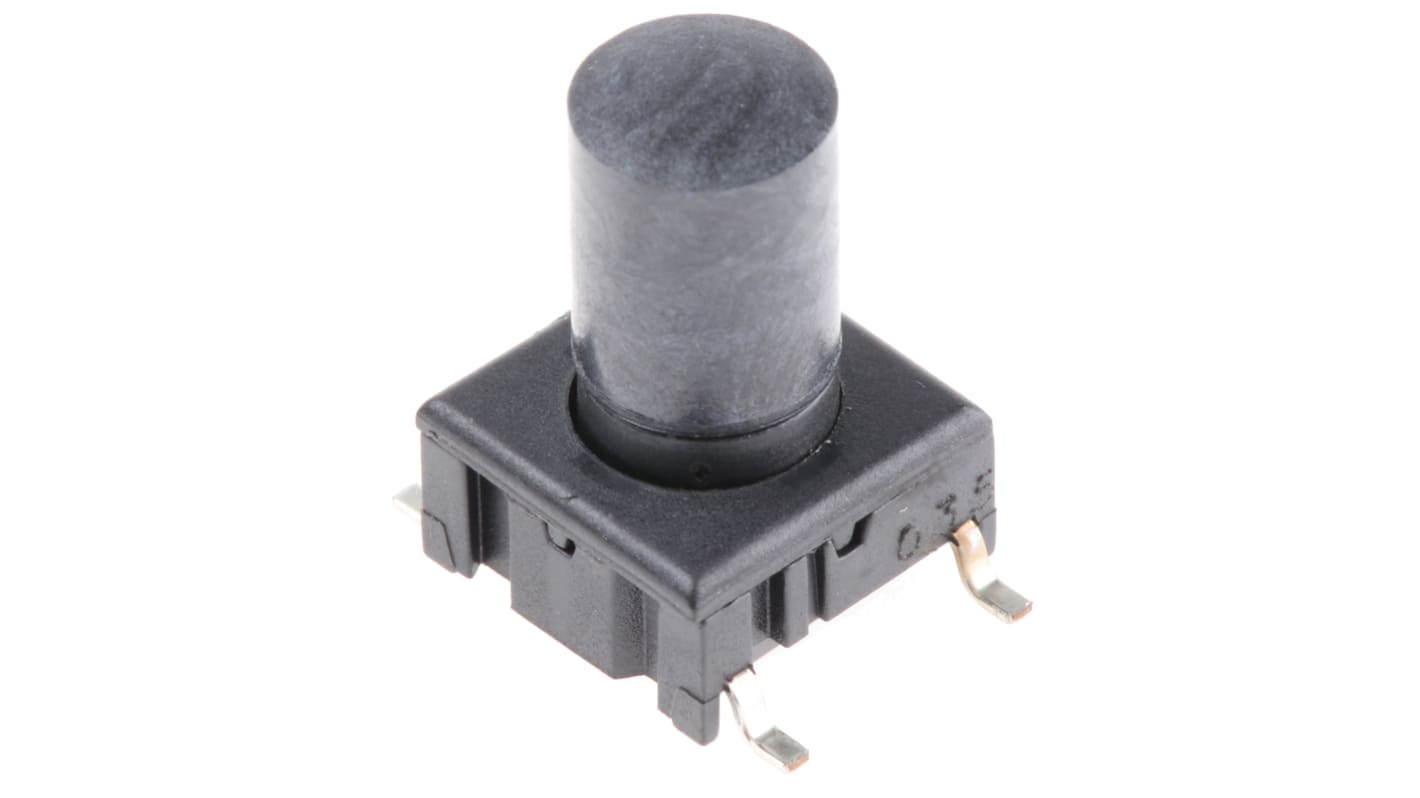 MEC IP67 Black Button Tactile Switch, SPST 50 mA @ 24 V dc 9.9mm PCB
