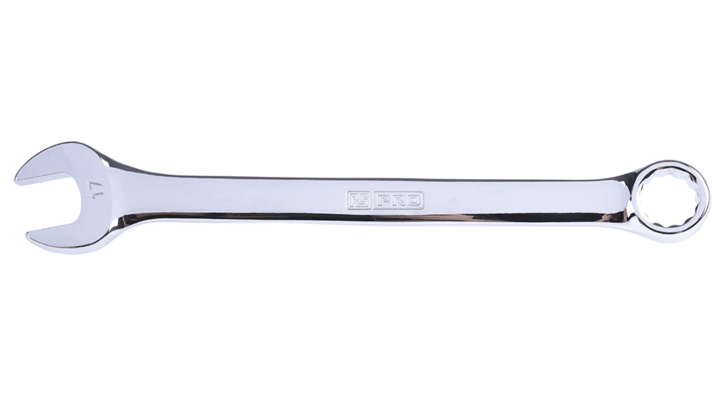 Chiave combinata RS PRO, bocca poligonale 17mm, in Acciaio al cromo vanadio