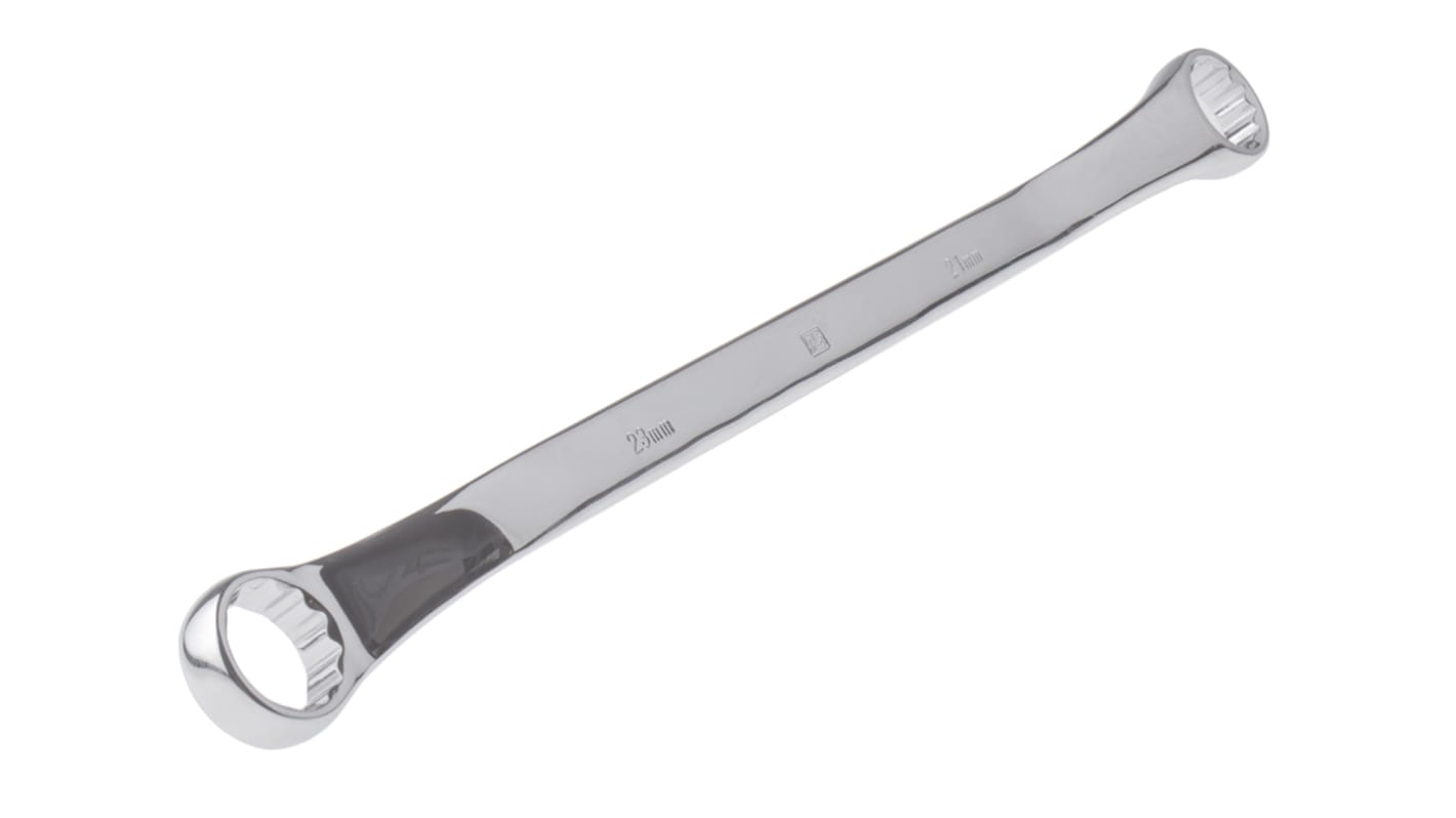 Chiave ad anello angolata RS PRO, bocca poligonale 21mm, in Acciaio al cromo vanadio