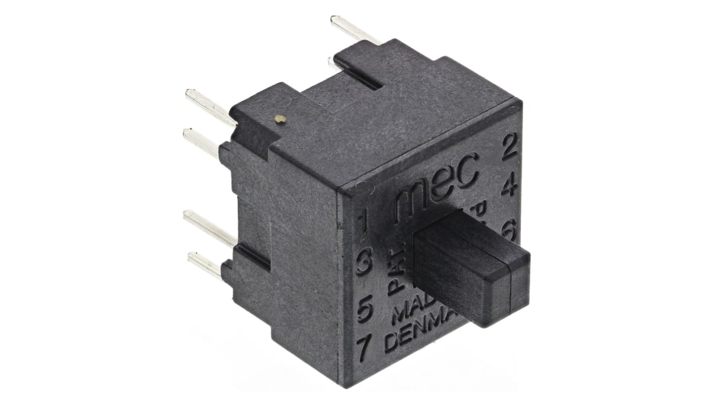 MEC Push Button Switch, Latching, PCB, DPST, IP54