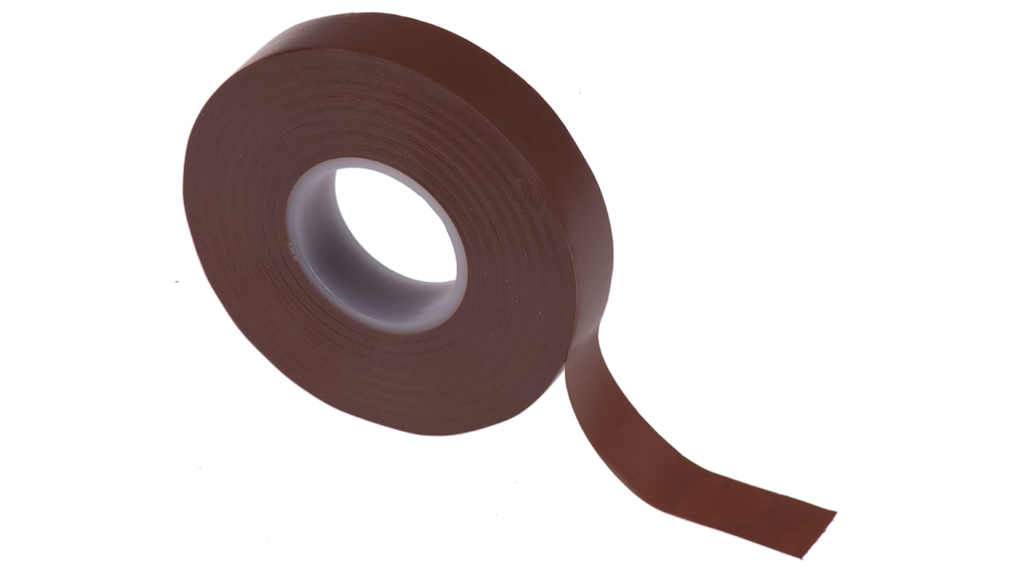 Cinta aislante de PVC Advance Tapes AT7 de color Marrón, 12mm x 20m, grosor 0.13mm