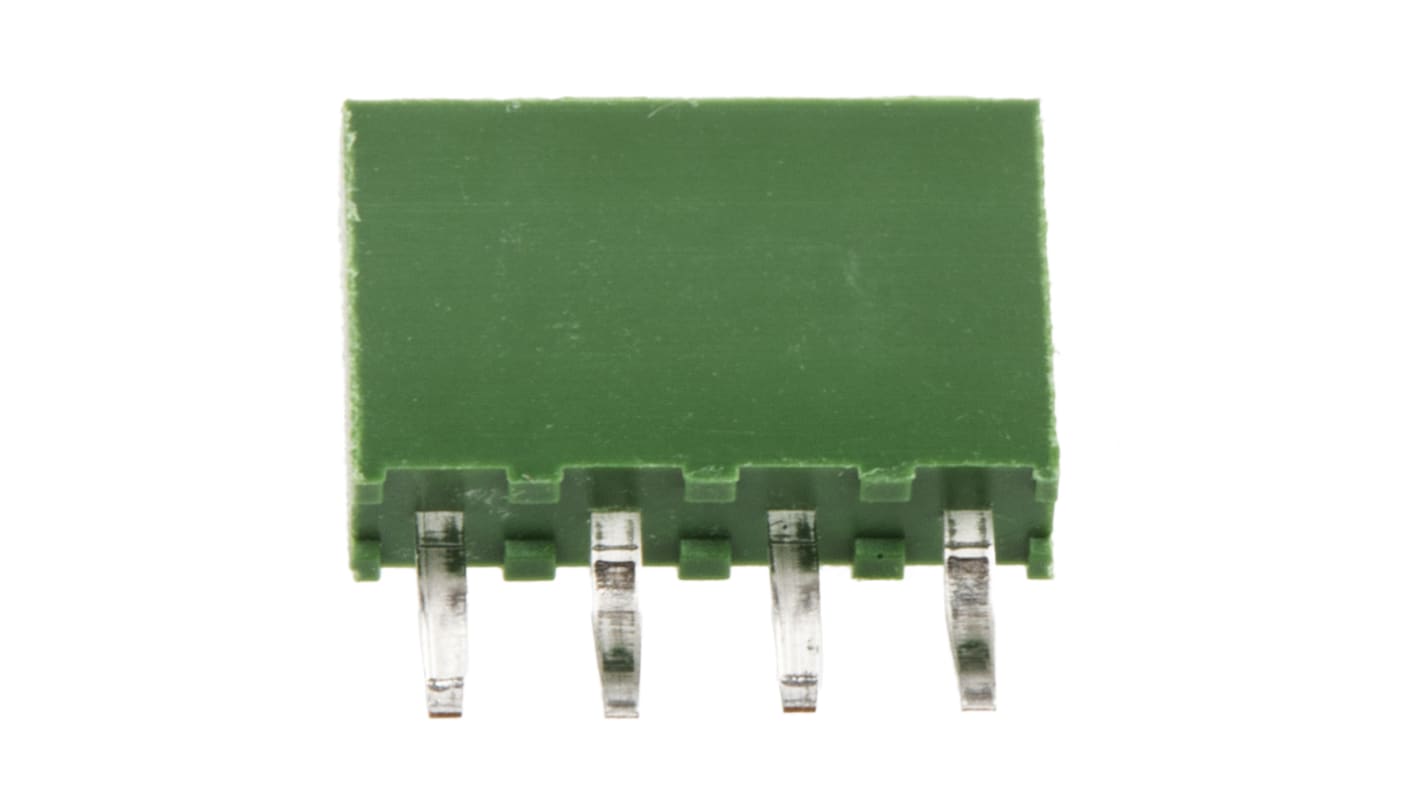 TE Connectivity AMPMODU HV100 Series Straight Through Hole Mount PCB Socket, 4-Contact, 1-Row, 2.54mm Pitch, Solder