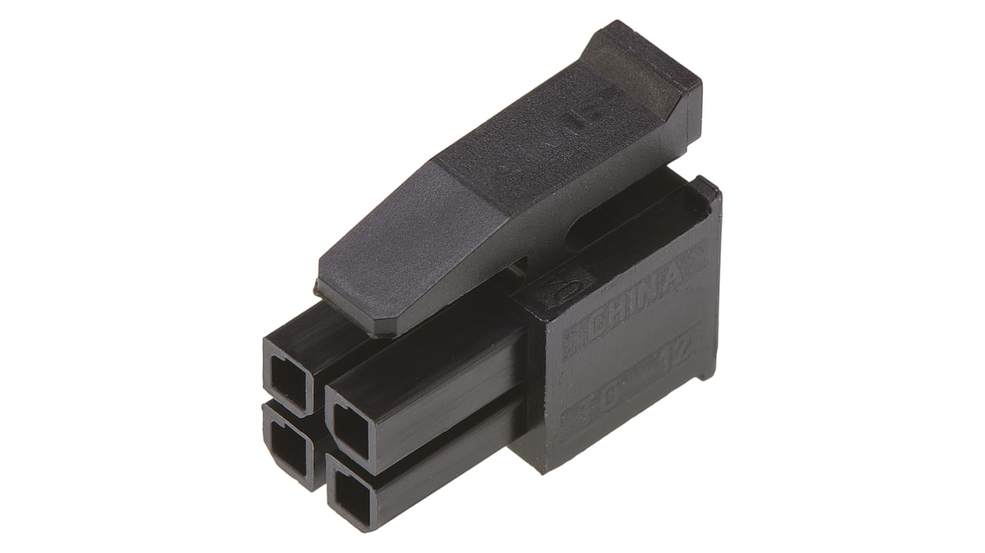 Carcasa de conector TE Connectivity 794617-4, Serie Micro MATE-N-LOK, paso: 3mm, 4 contactos, 2 filas, Recto, Hembra,