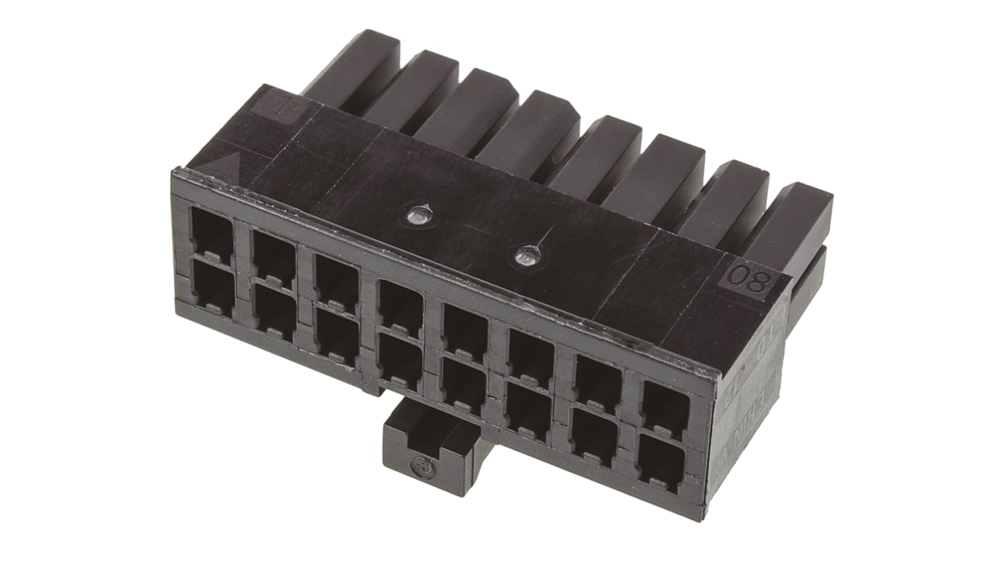 TE Connectivity, Micro MATE-N-LOK Female Connector Housing, 3mm Pitch, 16 Way, 2 Row