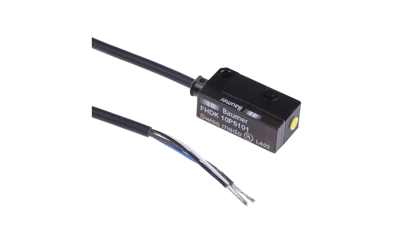 Rs-Online Sensore fotoelettrico Rettangolare Baumer a diffusione rilevamento 20 mm → 120 mm uscita PNP