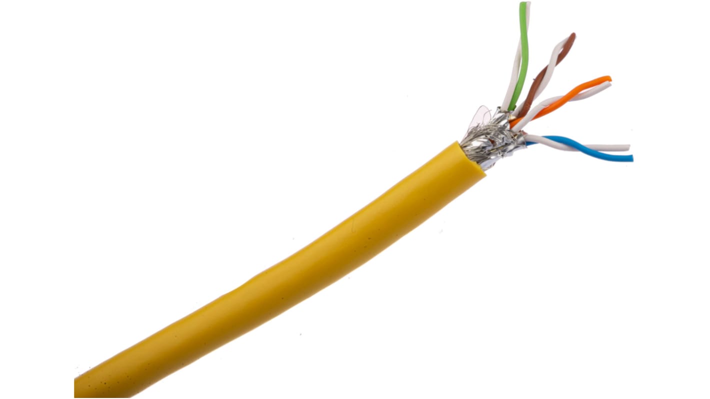 HARTING, 100m Cat6, Yellow, S/FTPShielded, Unterminated PVC Sheath