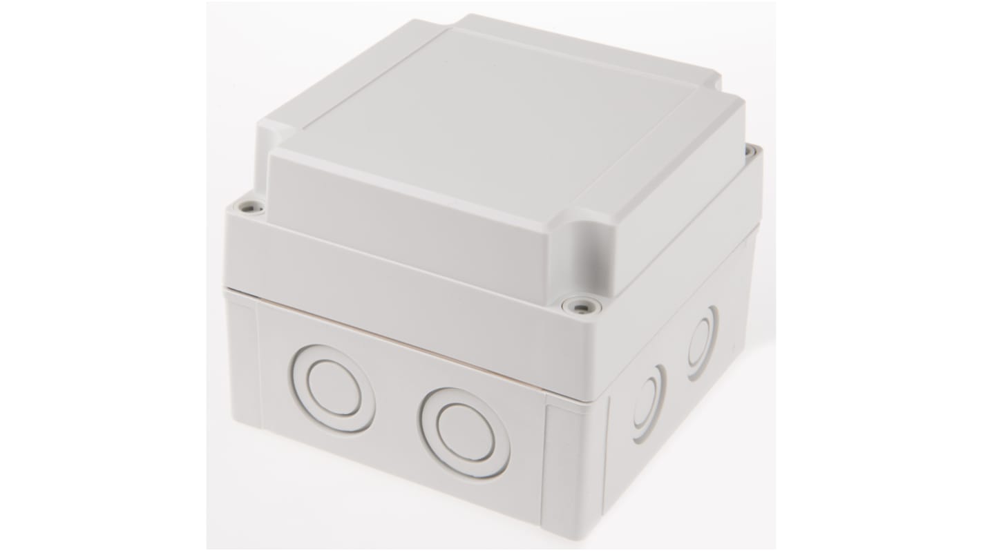 Fibox Grey Polycarbonate Enclosure, IP66, IP67, Grey Lid, 130 x 130 x 100mm