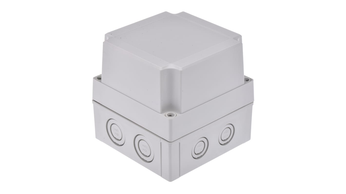 Caja Fibox de Policarbonato Gris, 130 x 130 x 125mm, IP67