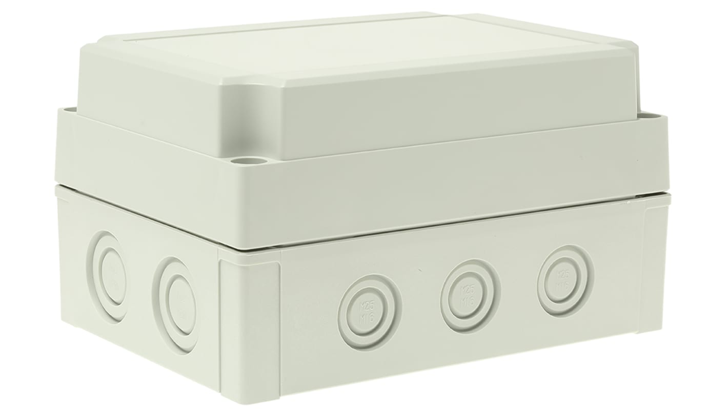 Fibox Grey Polycarbonate Enclosure, IP66, IP67, Grey Lid, 180 x 130 x 100mm