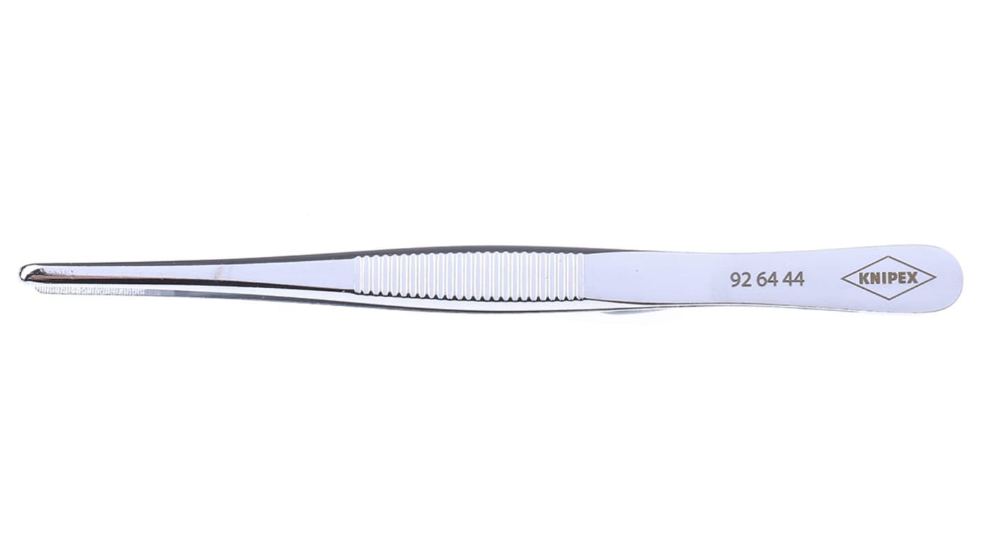 Knipex 145 mm, Steel, Straight; Blunt; Round; Serrated, Tweezer