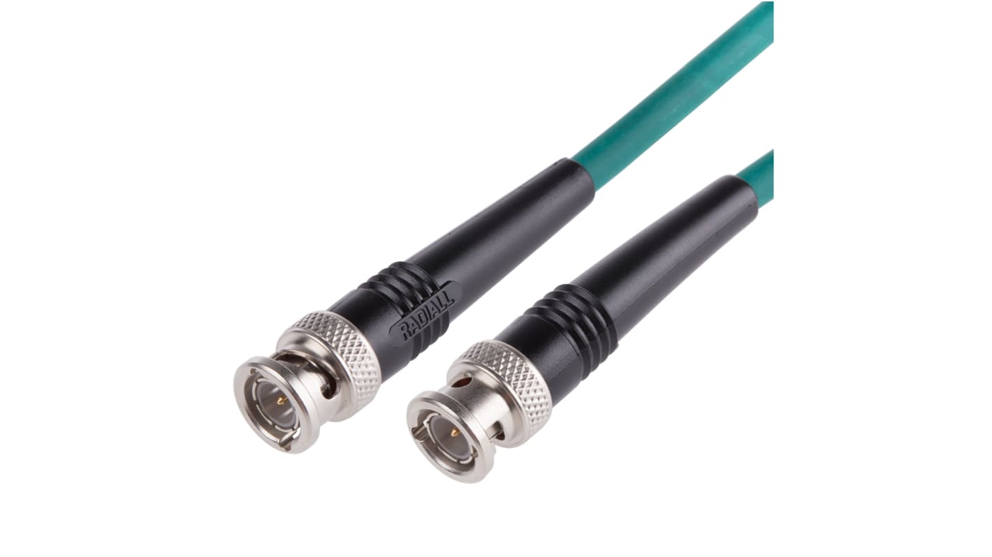 Radiall Male BNC to Male BNC Coaxial Cable, 1m, KX6A Coaxial, Terminated