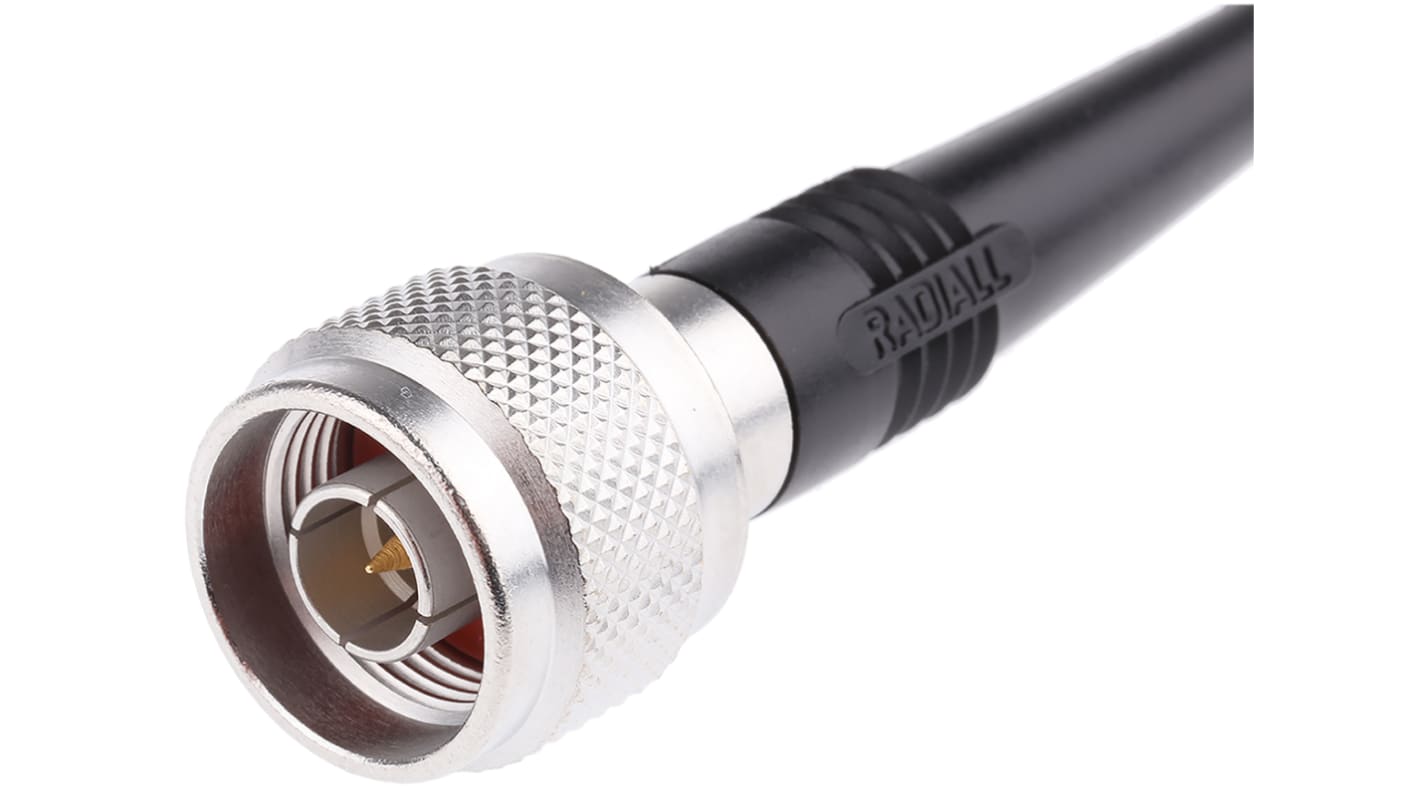 Radiall Male BNC to Male N Type, 1m, RG58 Coaxial, Terminated50 Ω