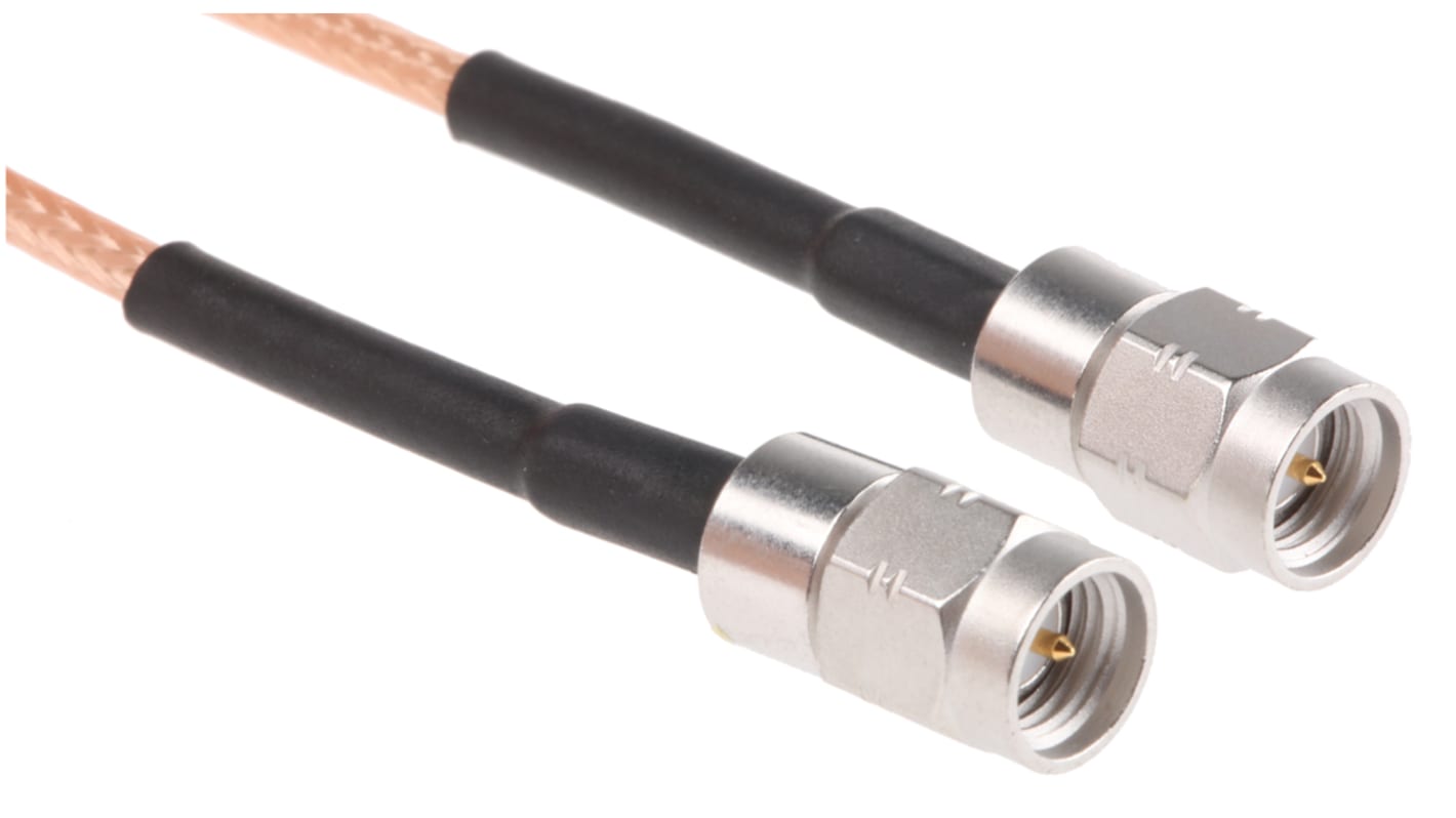 Radiall Male SMA to Male SMA Coaxial Cable, 500mm, RG316 Coaxial, Terminated