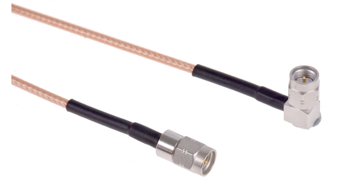 Radiall Male SMA to Male SMA Coaxial Cable, 500mm, RG316 Coaxial, Terminated