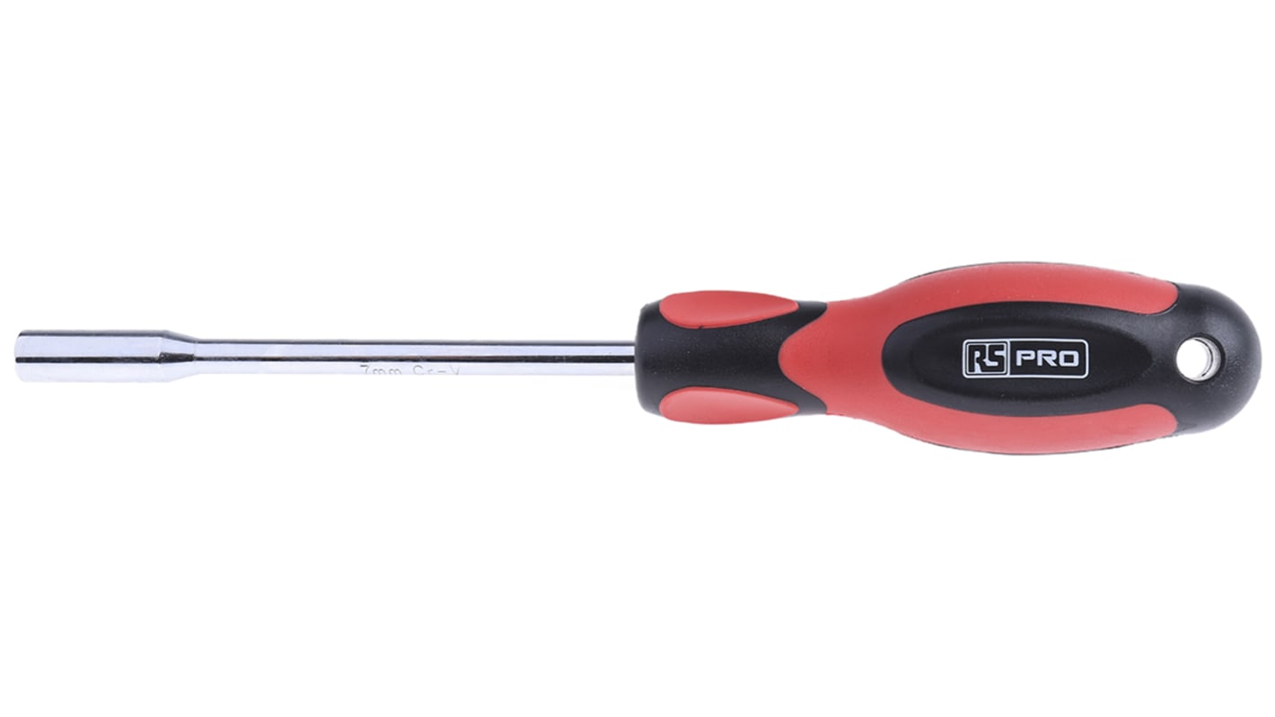 RS PRO Hexagon Nut Driver, 7 mm Tip, 125 mm Blade, 236 mm Overall