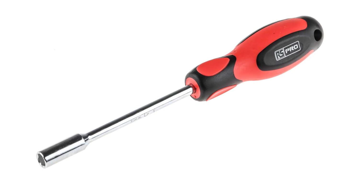 RS PRO 外六角套筒螺丝刀, 8 mm刀头, 钢刀杆, 塑料手柄, 125 mm刀杆长, 236 mm总长