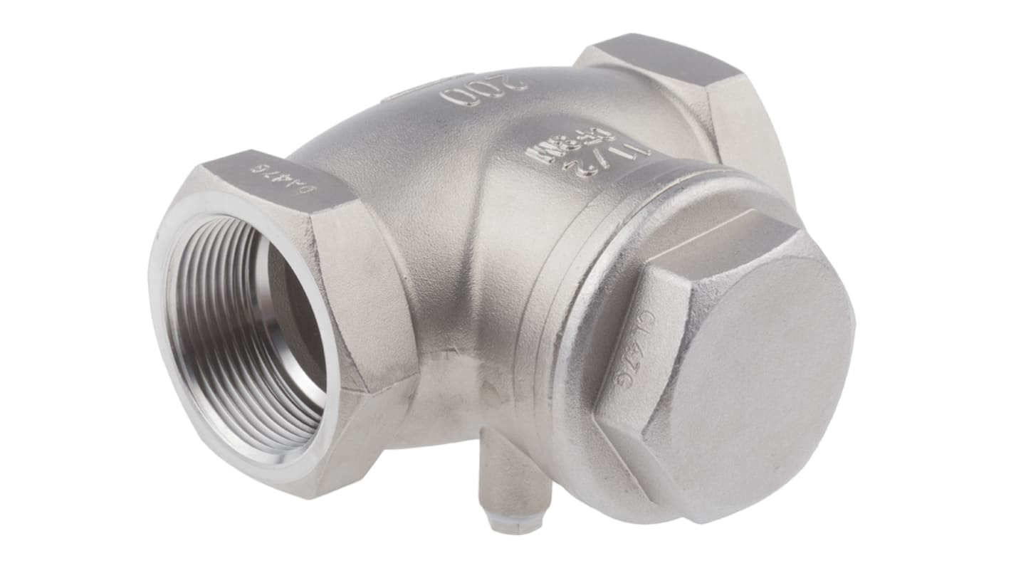 RS PRO Stainless Steel Single Check Valve, BSP 1-1/2in, 14 bar