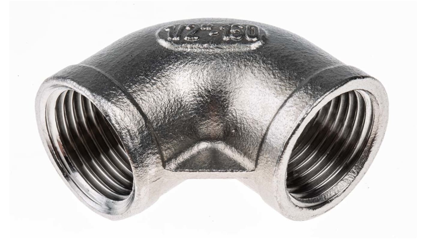 RS PRO Stainless Steel Pipe Fitting, 90° Circular Elbow, Female G 1/2in x Female G 1/2in