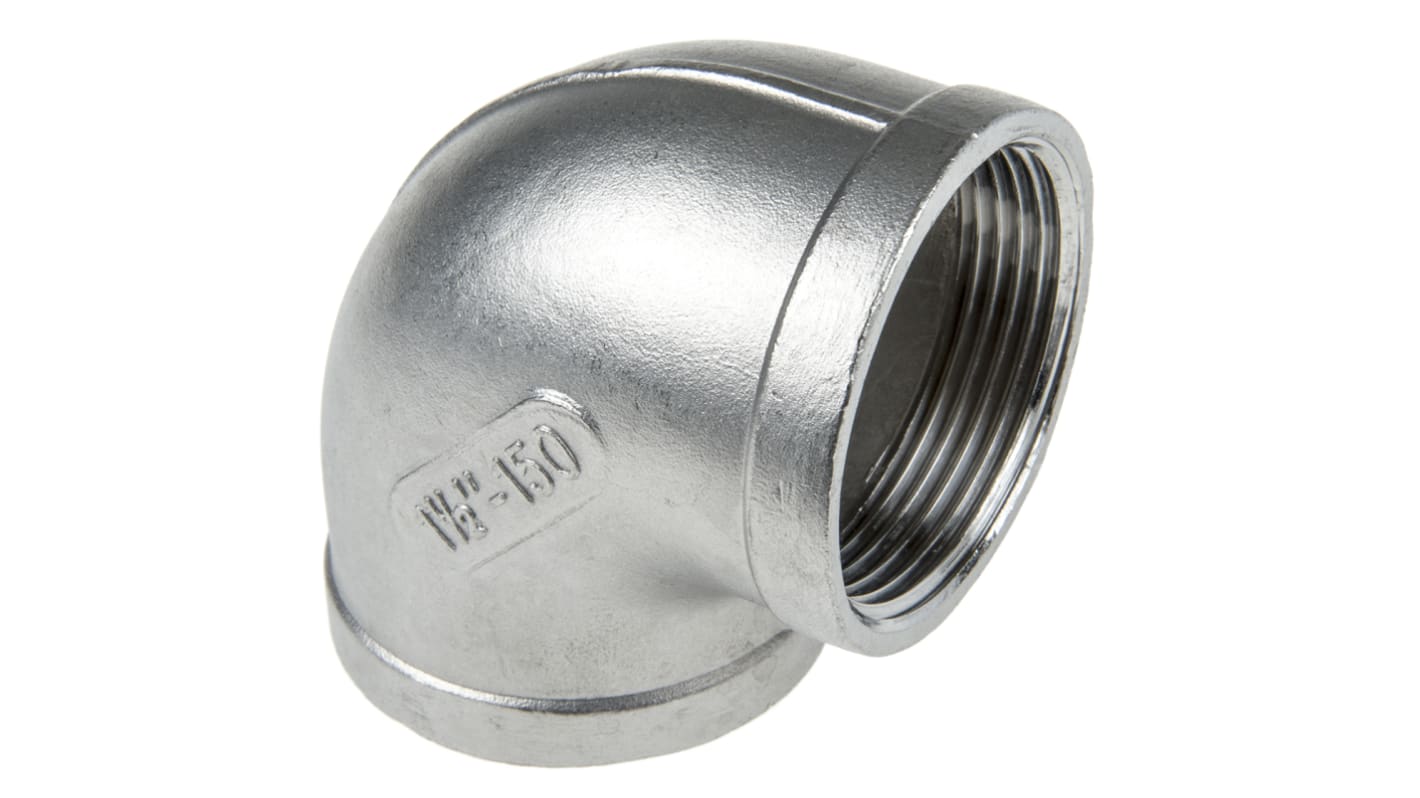 RS PRO Stainless Steel Pipe Fitting, 90° Circular Elbow, Female G 1-1/2in x Female G 1-1/2in