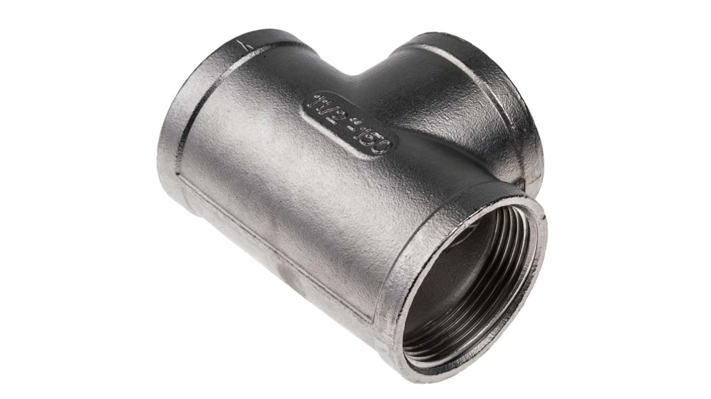 RS PRO Stainless Steel Pipe Fitting, Tee Circular Tee, Female G 1-1/2in x Female G 1-1/2in x Female G 1-1/2in