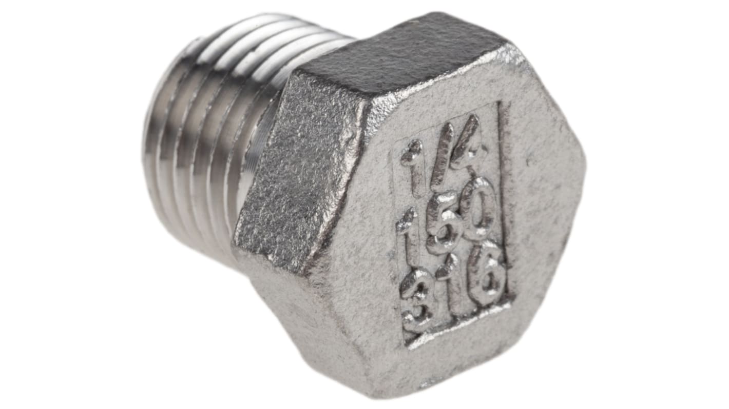 RS PRO Edelstahl-Rohrverschraubung Stecker, R 1/4Zoll 18.034mm